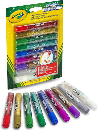 Crayola Washable Glitter Glue Pens, 9 Count, Colors may vary