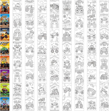 Estune 40 Pcs Coloring Books Party Favor for Kids Coloring Book Set Mini Small Color Booklets Goodie Bag Stuffers Gift Classroom Home (Monster Truck)