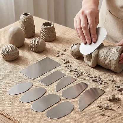 10-Piece Pottery Tool Set for Clay Modeling & Ceramics Pottery Ribs, Trimming Tools, Ceramic Accessories Compatible with Pottery Wheel