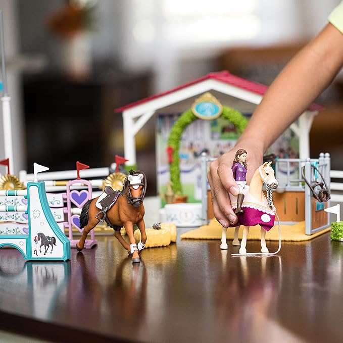 Schleich Horse Club, 36-Piece Playset, Horse Toys for Girls and Boys Ages 5-12, Friendship Horse Tournament