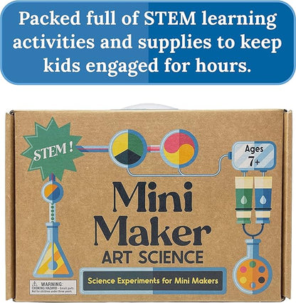 Carson Dellosa Grades 2-5 Mini Maker Science Kits: Art Science, Journal, Activity Book, Experiment Cards, Stickers, Goggles, Name Tag for STEM Activities, Classroom or Homeschool Curriculum (29 pc)