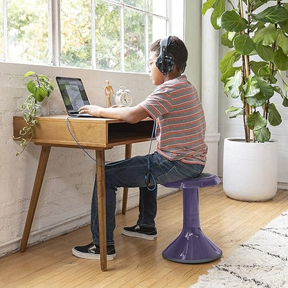 ECR4Kids ACE Active Core Engagement Wobble Stool, 18-Inch Seat Height, Flexible Seating, Eggplant