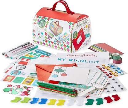 Kid Made Modern Paper Craft Kit for Kids Ages 6+ - Arts and Crafts Gifts for Boys & Girls Children - Family Fun Christmas Activities - 250+ Piece DIY Set to Create Xmas Holiday Cards with Mailbox
