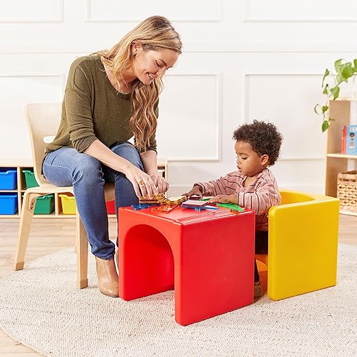 ECR4Kids Tri-Me 3-In-1 Cube Chair, Kids Furniture, Yellow