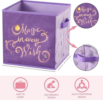 Disney Wish Set of Two Spacious Collapsible Storage Cubes, 10"x10"