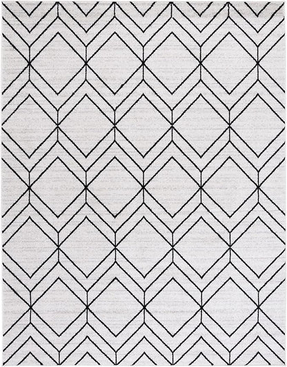 SAFAVIEH Adirondack Collection X-Large Area Rug - 11' x 15', Ivory & Black, Modern Geometric Design, Non-Shedding & Easy Care, Ideal for High Traffic Areas in Living Room, Bedroom (ADR241A)
