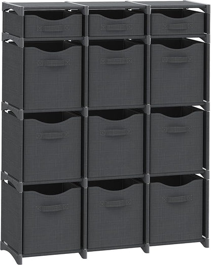 Cube Storage Organizer with Storage Bins Included - The Perfect Closet Organizers and Storage Solution. Includes 12 Storage Cubes, Great For Toy Storage, Closet Storage, Clothes Storage (Pink)