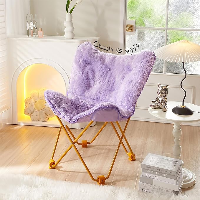 Urban Lifestyle Mongolian Butterfly Chair, Lavender