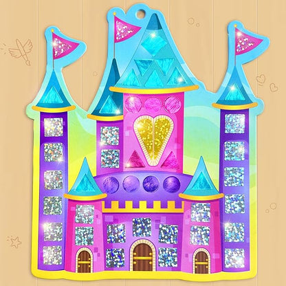 Imagimake Mirror Mosaic Princess & Unicorn Kids Art Set | DIY Craft Kit | Foil Stickers for Kids | Birthday Gift for Girls and Boys Ages 3,4,5,6,7,8 | 3 Year Old Girl Gifts