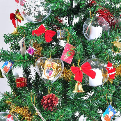 Clear Plastic Ornaments, Pack of 10 Individual 80mm Clear Plastic Heart Christmas Ornaments,Fillable Balls for Christmas Tree Decor, Wedding Party, DIY Crafts by S SEEKINGTAG