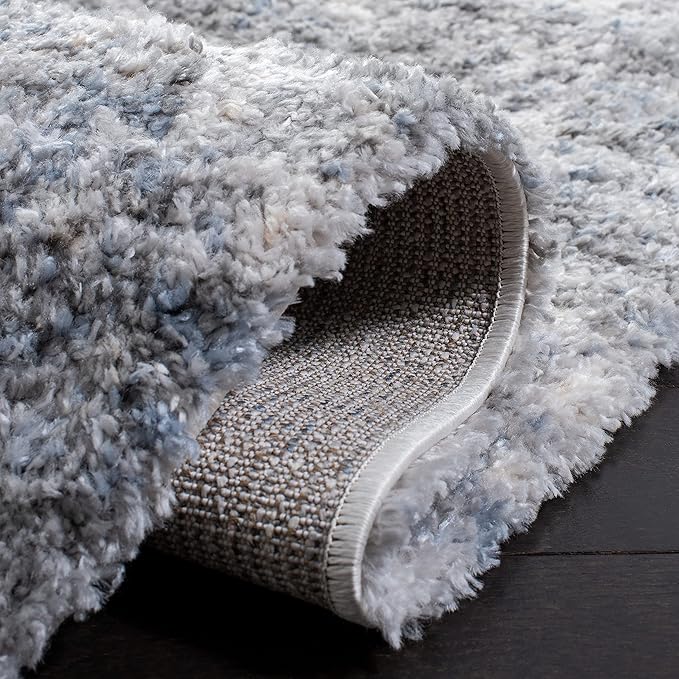 SAFAVIEH Berber Shag Collection Runner Rug - 2' x 14', Ivory & Beige, Modern Abstract Design, Non-Shedding & Easy Care, 1.2-inch Thick Ideal for High Traffic Areas in Living Room, Bedroom (BER274A)