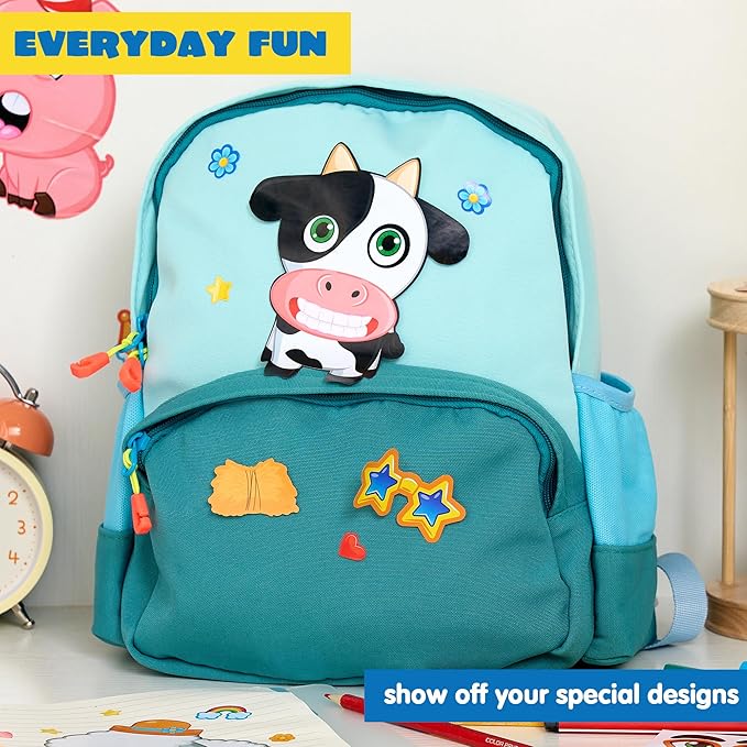 JOYIN 24PCS 9"x6" Make a face Stickers for Kids, Make Your Own Farm Animal Stickers, Party Favors Kids Crafts, Goodie Bags Stuffers, Classroom Rewards