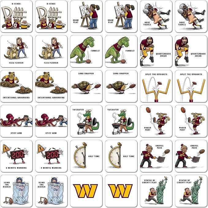 YouTheFan NFL Officially-Licensed Memory Match Game - Humorous, Team-Specific, Original Hand-Drawn Artwork, Fun for the Whole Family, for Fans Young and Old