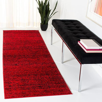 SAFAVIEH Adirondack Collection Runner Rug - 2'6" x 20', Red & Black, Modern Abstract Design, Non-Shedding & Easy Care, Ideal for High Traffic Areas in Living Room, Bedroom (ADR117F)