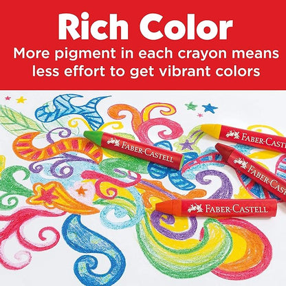 Faber-Castell Beeswax Crayons in Durable Storage Case, 12 Vibrant Colors