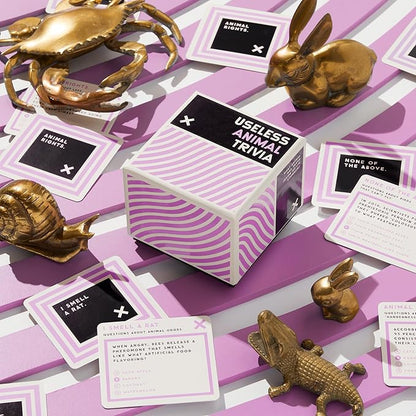 Brass Monkey Useless Animal – Trivia Card Game Set with 200 Unique Questions About All Different Kinds of Animals