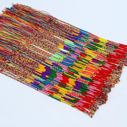 Resinta 100 Pieces Handmade Braided Bracelets Assorted Colors Friendship Cords Thread Bracelets Party Supply Favors for Wrist Anklet