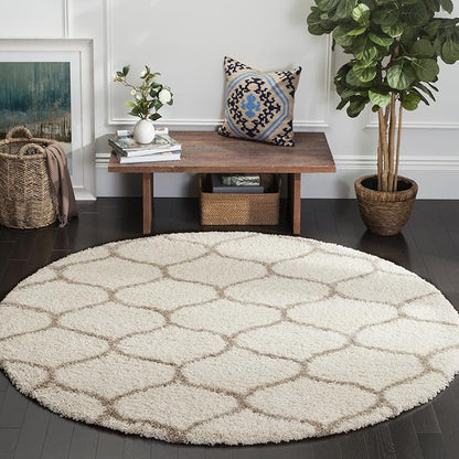 SAFAVIEH Hudson Shag Collection Accent Rug - 2' x 3', Navy & Ivory, Trellis Design, Non-Shedding & Easy Care, 2-inch Thick Ideal for High Traffic Areas in Entryway, Living Room, Bedroom (SGH280C)
