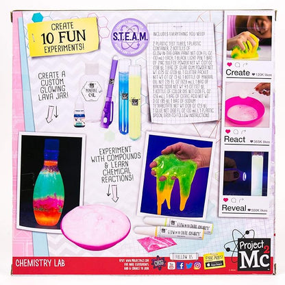 Project MC2 Chemistry Lab STEM Science Kit, At-Home STEM Kits For Kids Age 6 And Up, Chemistry Experiments, Science Parties for Kids, DIY Lava