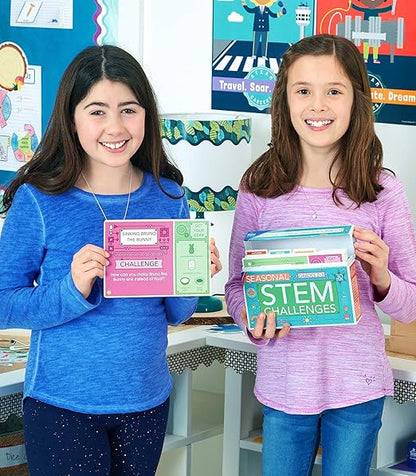 Carson Dellosa Seasonal STEM Challenges STEM Kits, 30 STEM Building Activities and Educational Games, Grades 2-5 STEM Learning Toys, STEM Kids Ages 7-11