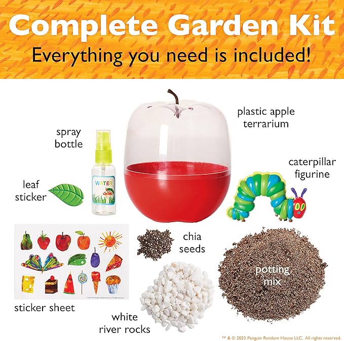 Creativity for Kids The Very Hungry Caterpillar: Ready to Grow Garden [Amazon Exclusive] Science Terrarium Kit Inspired from The World of Eric Carle Books, Gifts for Kids Ages 6-8+
