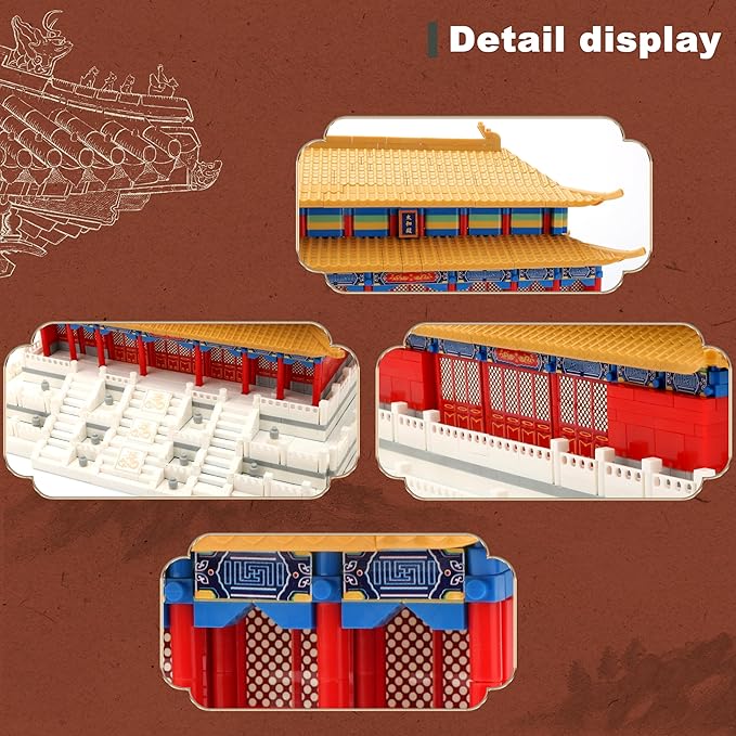 Chinese Architecture Micro Building Blocks Set Hall of Supreme Harmony Collection Model for Display 2166PCS Creative Toy Building Sets for Adults and Kids Age 14+
