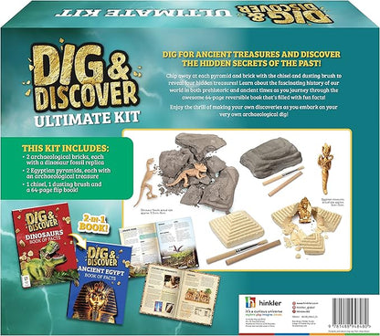 Hinkler Dig & Discover Ultimate Kit - DIY Science and Geology for Kids - Uncover Treasure and Fossils - Ancient History for Kids - STEM Skills for Kids Aged 8 to 14 - Archaeology Basics