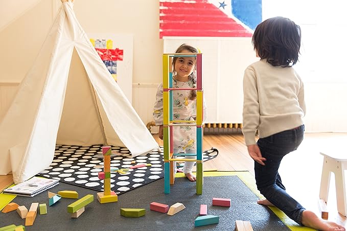 42 Piece Tegu Magnetic Wooden Block Set, Blues, 1-99 years old