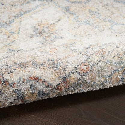 Nourison Astra Machine Washable Traditional Grey/Multi 2'2" x 12' Area Rug, Easy Cleaning, Non Shedding, Bed Room, Living Room, Dining Room, Kitchen (2x12)