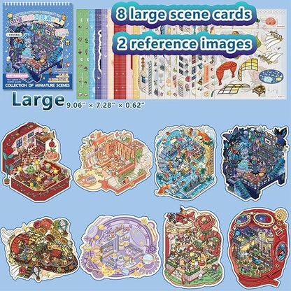 Large Sticker Book Collection, 700+ DIY 3D Sticker Scenes, Premium Reusable Craft Kit for Stress Relief, Mix and Match Creative Sets to Make Stickers for Gifts and Therapy [Royal Blue]