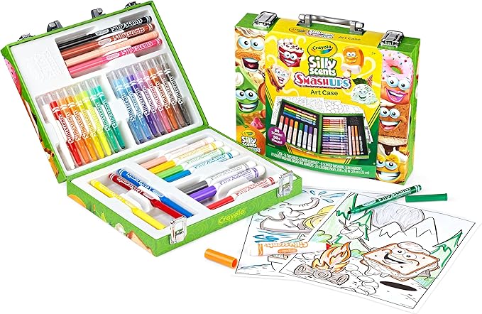 Crayola Silly Scents Mini Inspiration Art Case, Scented Crayons & Markers Set, Art Kit for Kids, Coloring Supplies, Kids Easter Basket Stuffer & Gift