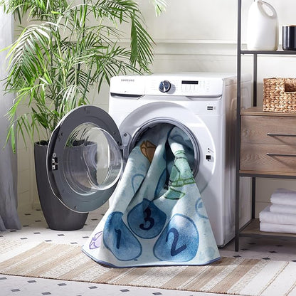 SAFAVIEH Kids Playhouse Collection Area Rug - 5' Round, Blue & Grey, Non-Shedding Machine Washable & Slip Resistant Ideal for High Traffic Areas for Boys & Girls in Playroom, Nursery (KPH217M)