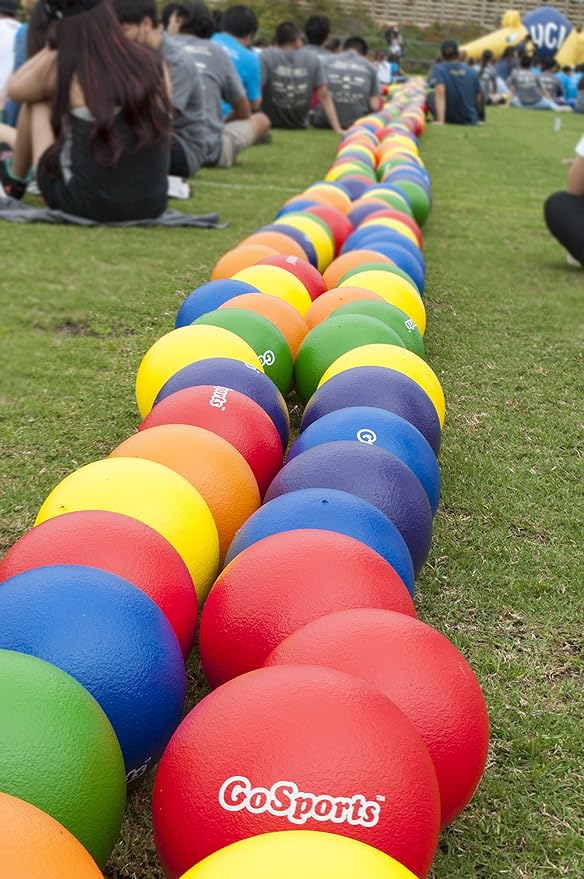 GoSports Soft Skin Foam Playground Dodgeballs - Set of 6 Includes Mesh Carry Bag