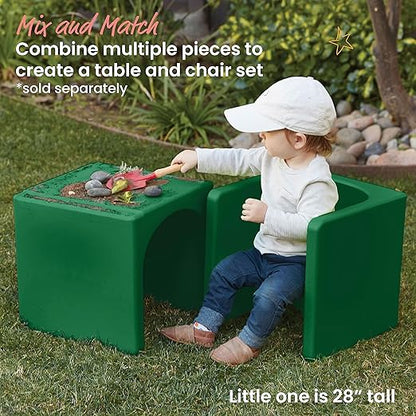 ECR4Kids Tri-Me 3-In-1 Cube Chair, Kids Furniture, Green