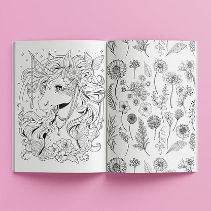 Hinkler Super Kaleidoscope - Unicorn Magic Activity Kit - Fantasy Themed Coloring Book with Glitter Stationery and Stickers - Unicorn Keyring - Arts and Craft Kits for Kids Aged 6 to 8