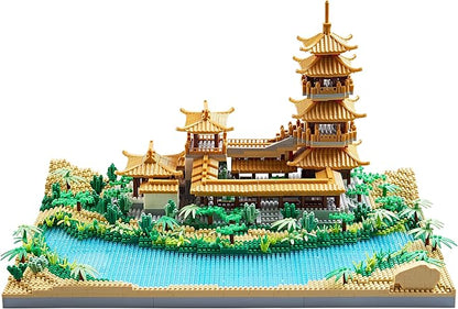 Chinese Architecture Mini Bricks Building Blocks Crescent Moon Spring Collection Model for Display Micro Block for Adults Decorative Creative Toy Present for Children Age of 14+ 3350 PCS