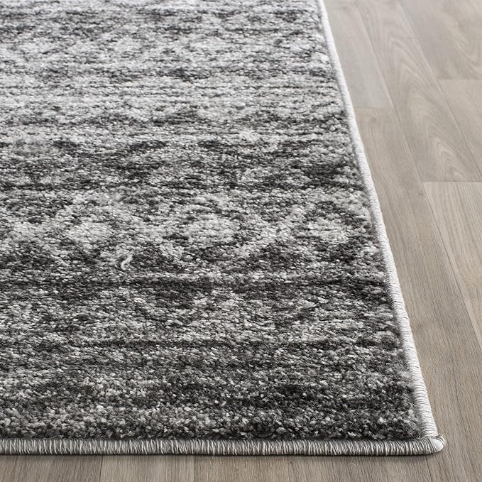 SAFAVIEH Adirondack Collection Runner Rug - 2'6" x 10', Ivory & Charcoal, Moroccan Boho Distressed Design, Non-Shedding & Easy Care, Ideal for High Traffic Areas in Living Room, Bedroom (ADR119N)