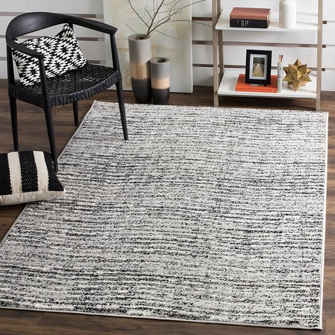 SAFAVIEH Adirondack Collection Accent Rug - 3' x 5', Ivory & Silver, Modern Abstract Design, Non-Shedding & Easy Care, Ideal for High Traffic Areas in Entryway, Living Room, Bedroom (ADR117B)