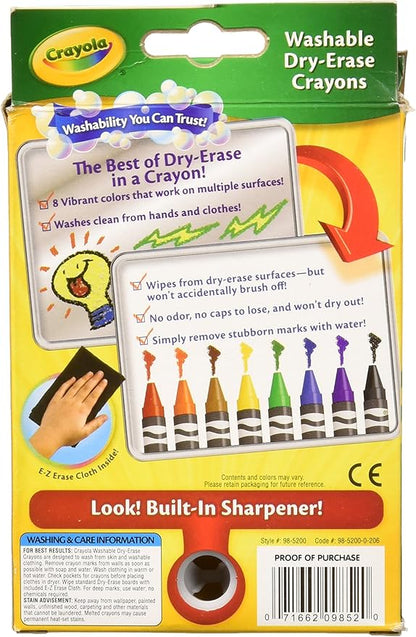 Crayola 98-5200 8CT Dry Erase Crayons (Pack of 2)