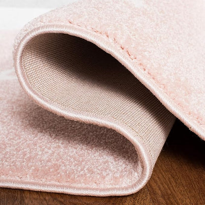 SAFAVIEH Carousel Kids Collection Runner Rug - 2' x 8', Pink & Ivory, Doe Design, Non-Shedding & Easy Care, Ideal for High Traffic Areas for Boys & Girls in Playroom, Nursery, Bedroom (CRK191P)