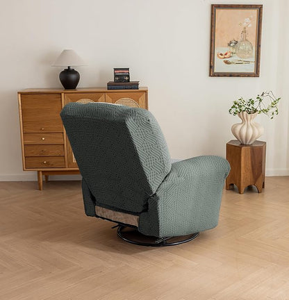 Lavish Cover Jacquard Recliner Chair Cover, Stretch Recliner Slipcover, Lazy Boy Recliner Sofa Protector, Furniture Cover for Pets and Scratches(Recliner,Green+LightGrey)