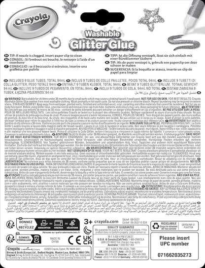Crayola Washable Glitter Glue Pens, 9 Count, Colors may vary