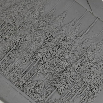 Pinewood Canopy Clay Texture Roller (4") - Seamless Meadow Set #01 - Embossing Pattern Roller for Polymer & Ceramic Clay, Pottery & Crafts