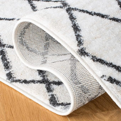 SAFAVIEH Amsterdam Collection Runner Rug - 2'3" x 8', Ivory & Beige, Moroccan Boho Design, Non-Shedding & Easy Care, Ideal for High Traffic Areas in Living Room, Bedroom (AMS115A)