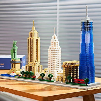 Micro Building Blocks Set World Famous City Architecture New York Skyline Model Kit Skylines Collection Set for Adults and Teens 14+ 3452 Pieces