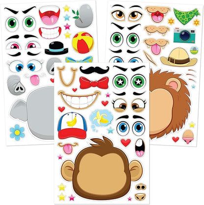 JOYIN 36 PCS 9"x6" Make a face Stickers for Kids, Make Your Own Animal Mix and Match Sticker Sheets with Safaris, Sea and Fantasy Animals Kids Crafts Party Favors Goodie Bags Stuffers for Kids