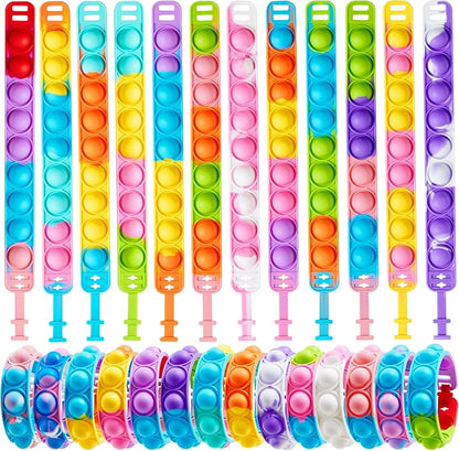 JOYIN Pop Fidget Toys pops Bulk 100 Pack Party Favors for Kids 4-8,8-12 Year, Fidget Bracelets Sensory Toys for Classroom Birthday Carnival Prizes Gifts Goodie Bags Stuffers for Kids