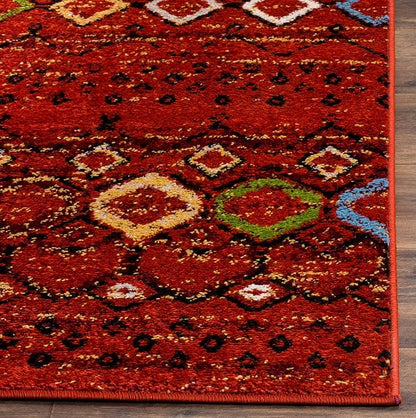 SAFAVIEH Amsterdam Collection Runner Rug - 2'3" x 6', Terracotta & Multi, Moroccan Boho Design, Non-Shedding & Easy Care, Ideal for High Traffic Areas in Living Room, Bedroom (AMS108D)