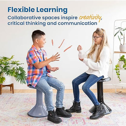 ECR4Kids ACE Active Core Engagement Wobble Stool, 18-Inch Seat Height, Flexible Seating, Grey