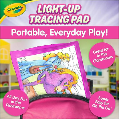 Crayola Light Up Tracing Pad Pink, Essential Easter Basket Stuffers, Best Birthday Gifts for Girls & Boys, 6, 7, 8 Year Olds, Kids Toys, Light Box Art Kit for Kids [Amazon Exclusive]
